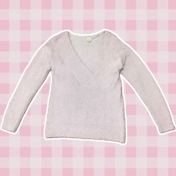 A New Day Pastel Purple Kawaii Preppy Fuzzy Soft Girl Sweater Size Small - Picture 1 of 12